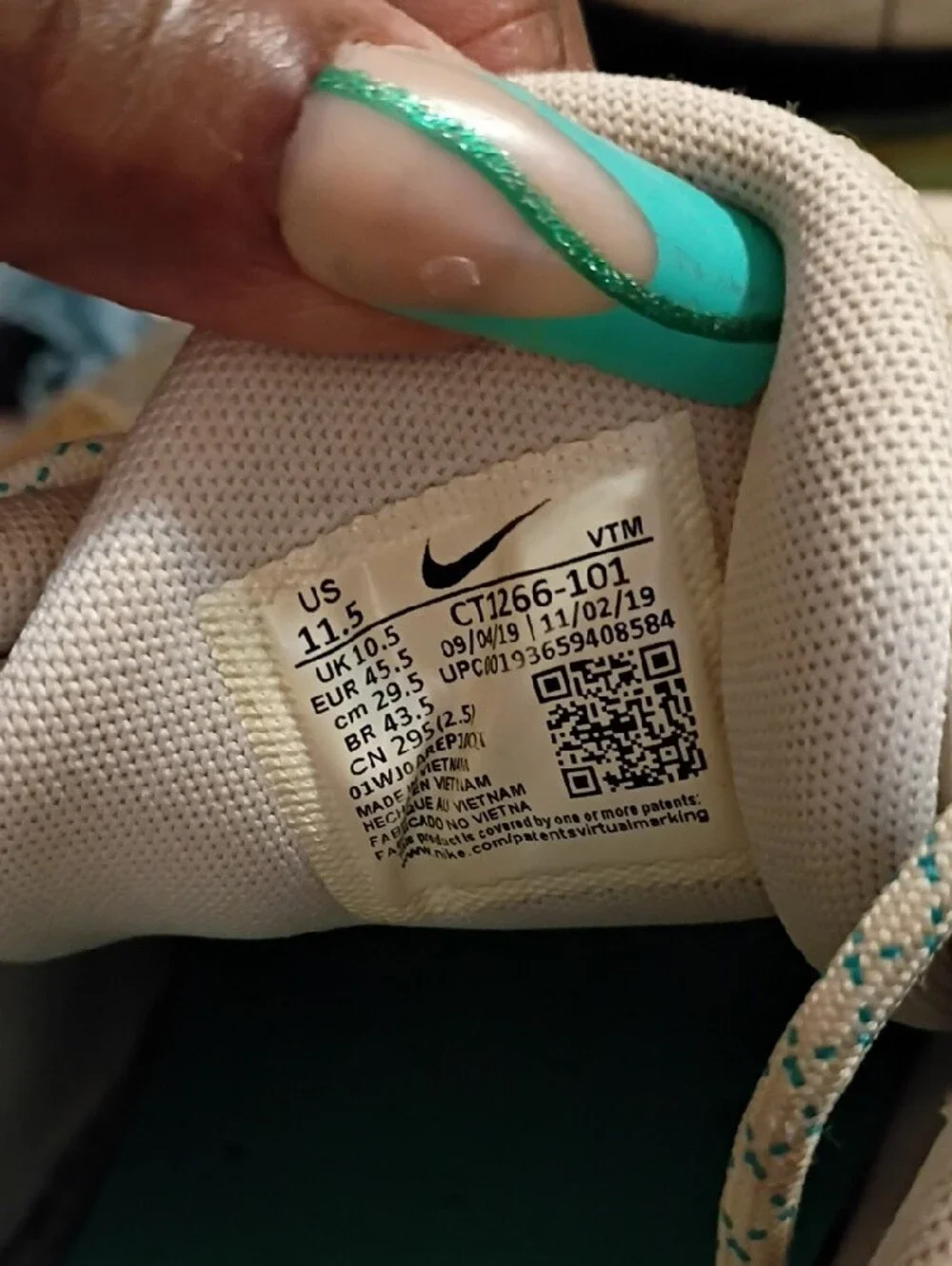 Nike Kids White Sneakers with Lime Green Accents